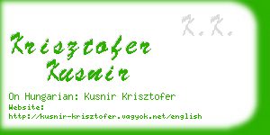 krisztofer kusnir business card